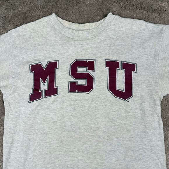 Gray MSU T-shirt Size M Starter Mississippi State University Bulldogs Football - Picture 2 of 6